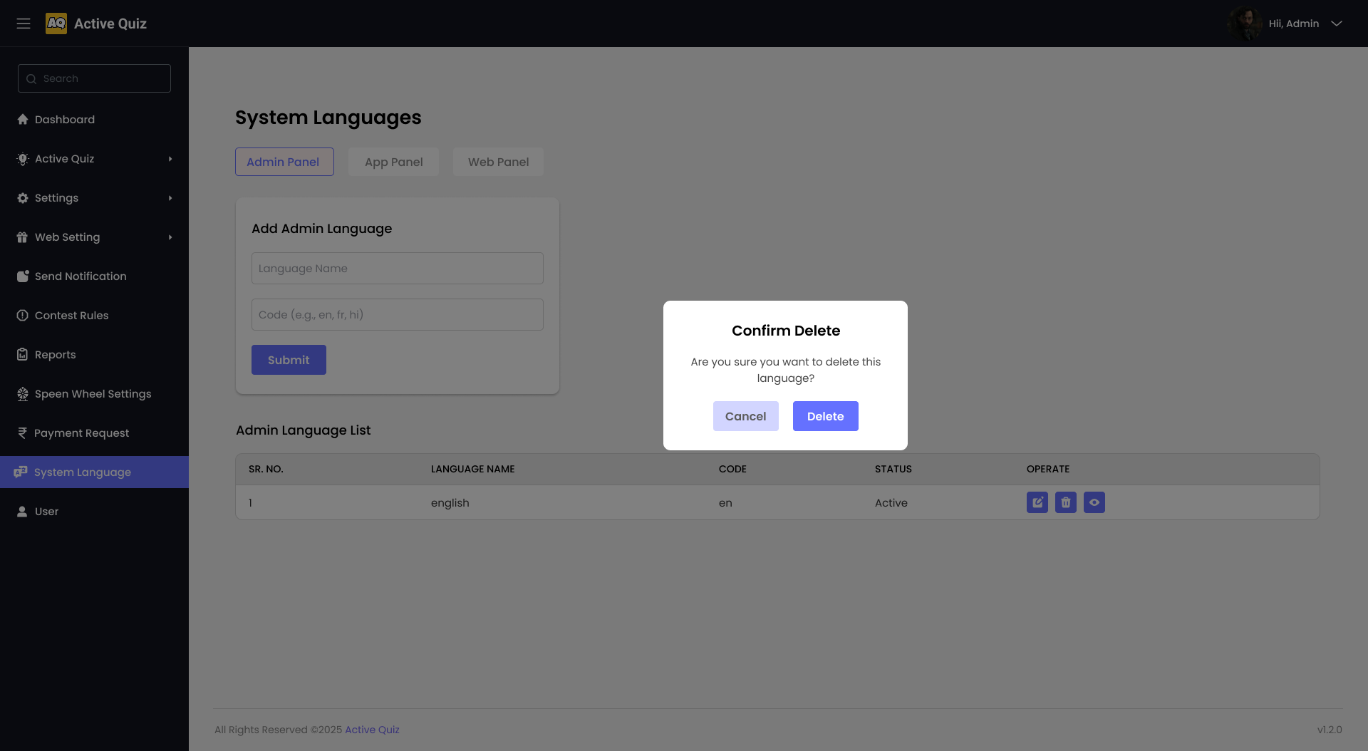 System Languages Module